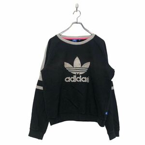 adidas Logo sweat sweatshirt UK12 Kids Adidas black white big Logo old clothes . America buying up a603-6448