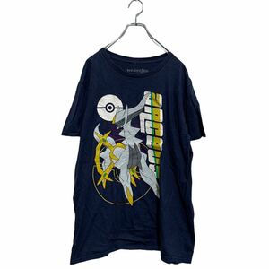 welovefine POKEMON 半袖 キャラクター プリントTシャツ L ネイビー ポケモン クルーネック アルセウス 古着卸 アメリカ仕入 a603-5716