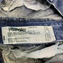 Wrangler カウボーイ ロングパンツ W27 ラングラー 13MWZ ネイビー コットン メキシコ製 古着卸 アメリカ仕入 2403-212_画像9