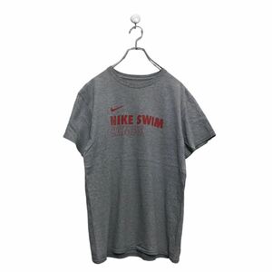 NIKE 半袖 ロゴ Tシャツ ナイキ M グレー レッド プリント クルーネック 古着卸 アメリカ仕入 a604-5827