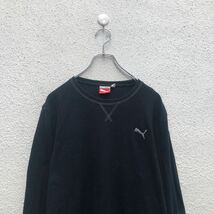 PUMA 長袖 ロゴTシャツ M プーマ ブラック シンプル 無地 クルーネック 古着卸 アメリカ仕入 a604-5784_画像2