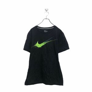 NIKE 半袖 ロゴ Tシャツ ナイキ S ブラック ネオグリーン クルーネック プリント 古着卸 アメリカ仕入 a604-5980