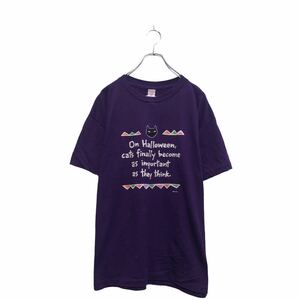 HALLMARK CARDS 半袖 プリント Tシャツ XL パープル ビッグサイズ クルーネック シングルステッチ 古着卸 アメリカ仕入 a604-6017