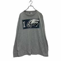 NFL TEAM APPAREL 長袖 プリントTシャツ XL グレー エヌエフエル ビッグサイズ EAGLES ロンT ロングTシャツ 古着卸 アメリカ仕入 a604-6029_画像1