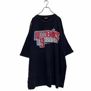 Akademiks 半袖 プリントTシャツ 3XL ネイビー ビッグサイズ クルーネック 2003 柔道 古着卸 アメリカ仕入 a604-6098