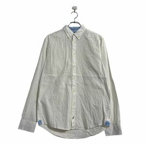 TOMMY HILFIGER 長袖 柄シャツ M ホワイト トミーヒルフィガー ドット 水玉 古着卸 アメリカ仕入 a604-6101