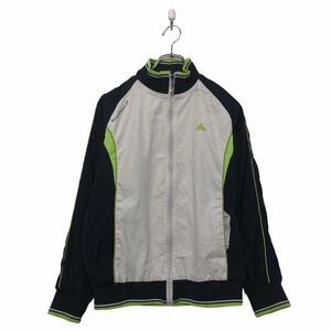 adidas ジップアップ ジャケット アディダス XL キッズ ブラック ホワイト ネオグリーン スポーツ 古着卸 アメリカ仕入 a604-6147