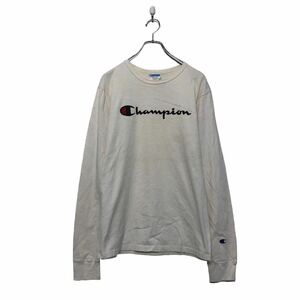 Champion ロゴ スウェット トレーナー チャンピオン M ホワイト ブラック プリント 古着卸 アメリカ仕入 a604-6266