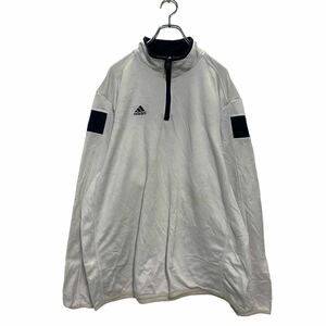 adidas ハーフジップ トラックジャケット XL オフホワイト ネイビー アディダス ビッグサイズ スポーツ 古着卸 アメリカ仕入 a604-6450