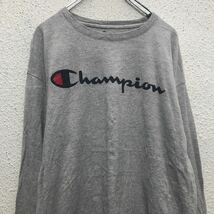 Champion 長袖 プリント Tシャツ チャンピオン XL グレー ビッグサイズ ロンT ロングTシャツ 古着卸 アメリカ仕入 a604-6423_画像2