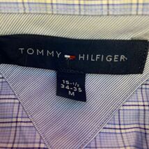 TOMMY HILFIGER 長袖 チェックシャツ M ライトブルー ネイビー トミーヒルフィガー 胸ポケット 古着卸 アメリカ仕入 a604-6404_画像8