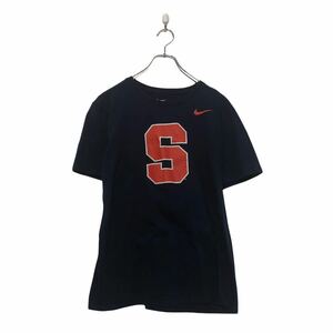 NIKE 半袖 ロゴ Tシャツ ナイキ M ネイビー オレンジ プリント クルーネック 古着卸 アメリカ仕入 a604-6523