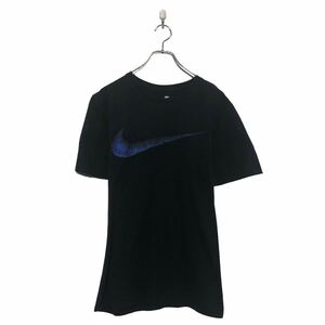 NIKE 半袖 ロゴ Tシャツ ナイキ M ネイビー ビッグロゴ クルーネック プリント 古着卸 アメリカ仕入 a604-6527