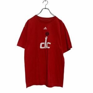 adidas 半袖 プリントTシャツ M レッド アディダス クルーネック バスケットボール 古着卸 アメリカ仕入 a604-6595