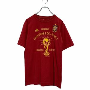 adidas 半袖 プリントTシャツ S レッド アディダス クルーネック 2010 FIFA 古着卸 アメリカ仕入 a604-6600