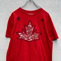 adidas 半袖 プリントTシャツ M レッド アディダス クルーネック ホッケー 2016 ワールドカップ 古着卸 アメリカ仕入 a604-6653_画像2