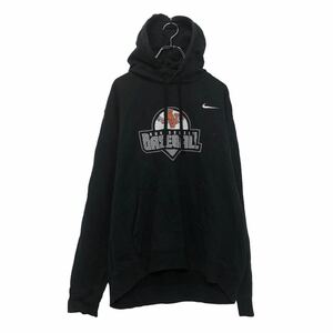 NIKE ロゴ スウェット パーカー ナイキ XL ブラック ビッグサイズ ポケット プルオーバー プリント 野球 古着卸 アメリカ仕入 a604-6690