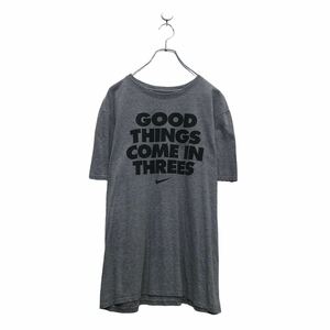 NIKE 半袖 ロゴ Tシャツ ナイキ L グレー クルーネック プリント 古着卸 アメリカ仕入 a604-6898
