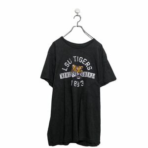 CAMPUSCREW 半袖 プリント Tシャツ XL ダークグレー ビッグサイズ クルーネック 古着卸 アメリカ仕入 a604-6970