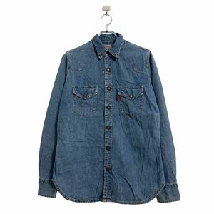Джинсовая рубашка Levi's с длинным рукавом M Blue Levi's Western Подержанная одежда оптом США Покупка A604-6907