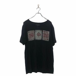 LUCKY BRAND 半袖 プリント Tシャツ M ブラック クルーネック 古着卸 アメリカ仕入 a604-6982