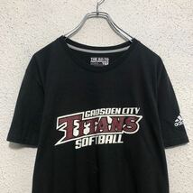 adidas 半袖 ロゴ Tシャツ アディダス 2XL ブラック ビッグサイズ プリント クルーネック 古着卸 アメリカ仕入 a604-7064_画像2