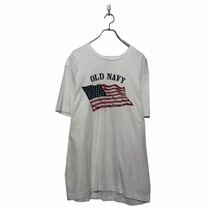 OLDNAVY 半袖 プリント Tシャツ オールドネイビー L ホワイト アメリカ国旗 クルーネック 古着卸 アメリカ仕入 a604-7136_画像1