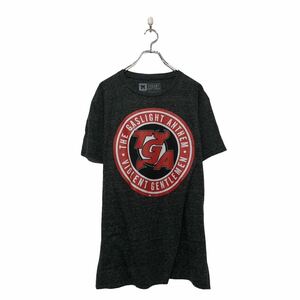 VIOLENT GENTLEMEN 半袖 プリント Tシャツ M ダークグレー クルーネック 古着卸 アメリカ仕入 a604-7146