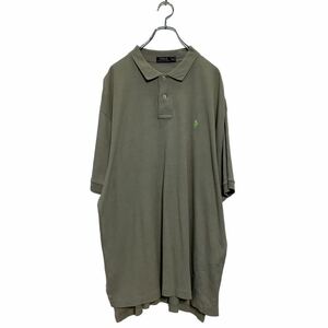 POLO RALPH LAUREN 半袖 無地ポロシャツ 2XL グレージュ ポロラルフローレン ワンポイントロゴ 古着卸 アメリカ仕入 a604-7208