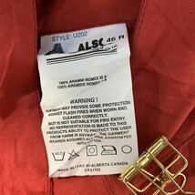 ALSCO 長袖つなぎ W46 レッド ネオンイエロー カナダ製 リフレクター ワークウェア オールインワン 作業着 古着卸 アメリカ仕入 a604-7285_画像9