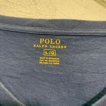 POLO RALPH LAUREN 半袖 ロゴTシャツ L ネイビー ポロラルフローレン Vネック ワンポイントロゴ 古着卸 アメリカ仕入 a604-7397_画像7