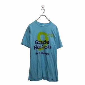 GILDAN 半袖 プリント Tシャツ ギルダン M ライトブルー イラスト クルーネック 古着卸 アメリカ仕入 a604-7376