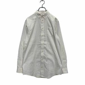 CHAPS 長袖 無地シャツ XL ホワイト チャップス ビッグサイズ ボタンダウン 胸ポケット シンプル 古着卸 アメリカ仕入 a604-7386