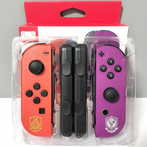 【新品】ストラップ付 ジョイコン Joy-Con レッド パープル カスタム