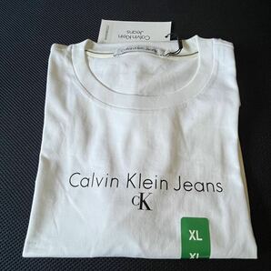 2点　新品■Calvin Klein Jeans カルバンクライン メンズ Tシャツ 白 XL【日本サイズLL～3位】 正規品 クールネック W1