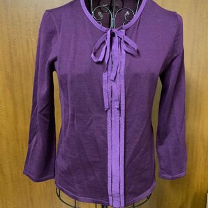 ALBERTA FERRETTI アルベルタフェレッティ カーディガン ヴァージン・ウール100% 紫色 イタリア製 Sサイズ 古着の画像1