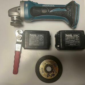 マキタ makita 18V ディスクグラインダー サンダー +バッテリー2個 消毒済 オマケ付 送料無料 セット