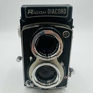 【94】RICOH DIACORD リコー 2眼レフカメラ 1:3.5 f=8cm レトロ カメラ レザーケース ２眼 動作未確認