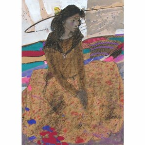 【GINZA絵画館】林 清納 パステル画１０号・女性像・実力作家１点もの K41L8B7X5E2Yの画像3