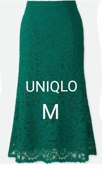 UNIQLO 　ユニクロ　レース　マーメイドスカート　グリーン　M　　美品
