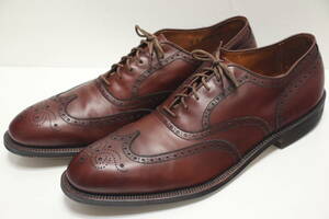 ALDEN オールデン　ロングウイングチップ革靴◆29cm相当◆US13B◆レア旧ロゴ◆USA製◆ビンテージ◆レザーソールシューズ◆USA購入