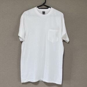 【サイズM】ギルダン　半袖　ウルトラコットン 2000 ポケット Tシャツ　ホワイト　白　GILDAN 6.0oz