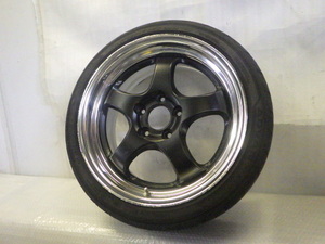 ★WORK MEISTER★17インチ 1本 195/45R17 ワーク マイスター 社外 アルミ 114.3 5H 73mm 17 7.5J +48 中古 ホイール マットブラック