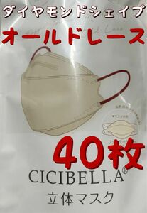 CICIBELLA シシベラ 立体 ダイヤモンド バイカラー マスク 40枚