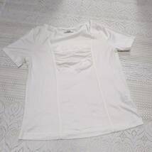 mint breeze ミントブリーズ レディース シャーリング カットソー Tシャツ 白 11‐13号 大きいサイズ_画像1
