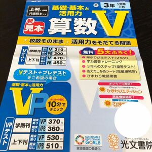 2753 算数V 3年 光文書院 小学 ドリル 問題集 テスト用紙 教材 テキスト 解答 家庭学習 計算 漢字 過去問 ワーク 勉強 非売品