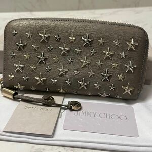 新品同様！ ジミーチュウ JIMMY CHOO 財布 長財布 フィリパ スタースタッズ ラウンドファスナー