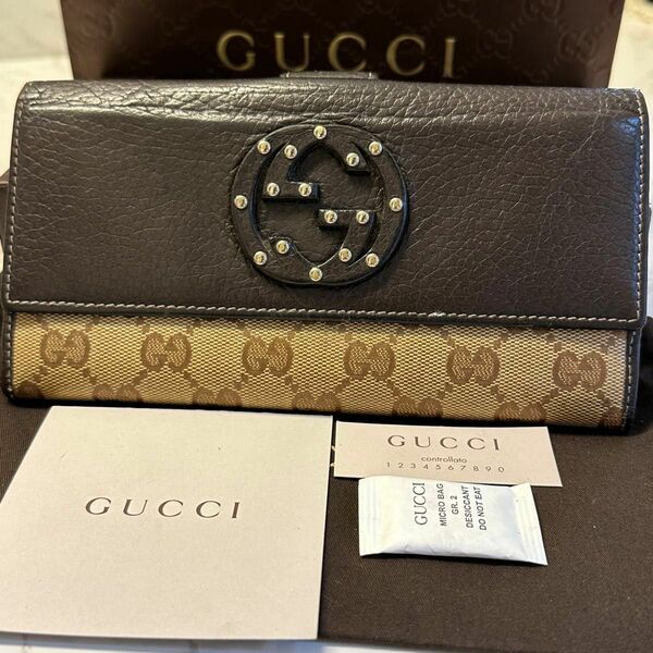 新品同様！ グッチ GUCCI 財布 長財布　GGキャンバス インターロッキングGG