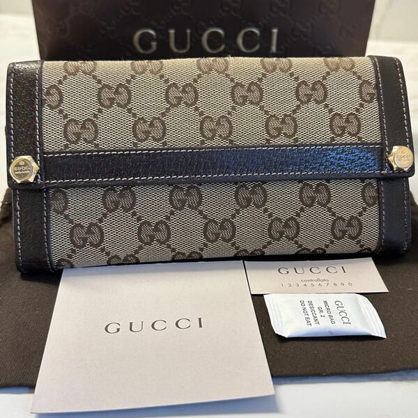 新品同様！ グッチ GUCCI 財布 長財布 GGキャンバス