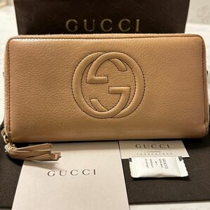 新品同様！ グッチ GUCCI 財布 長財布 ソーホー ラウンドファスナー